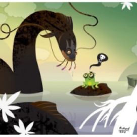 eel-frog-cartoon_art-by-richard-peter-david